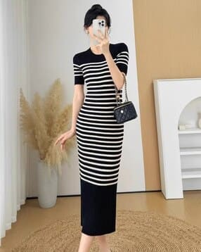 divawalk Women Striped Bodycon Dress-picture-14