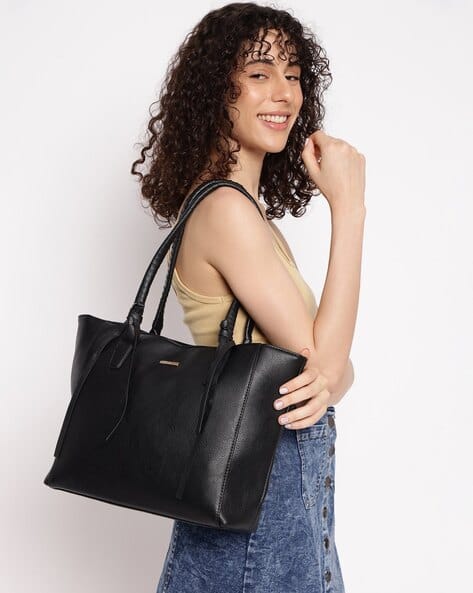 FASTRACK Tote Bag with Twisted Handles and Tassels & Spacious Zipper Compartment Fits Upto 15" Laptop