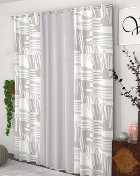 Set of 3 Floral Print Door Curtains with Eyelets-image-45