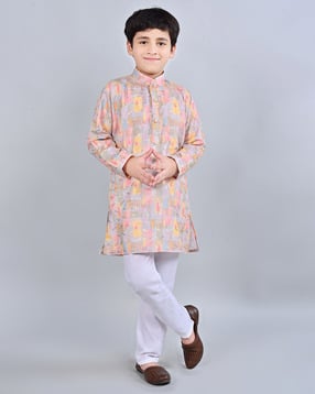 pixie n prince Boys Printed Kurta Pyjama Set-picture-19