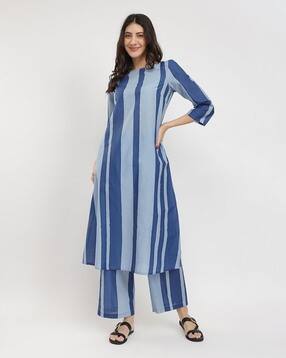 pink fort Women Striped Pant-Suit Set-picture-47