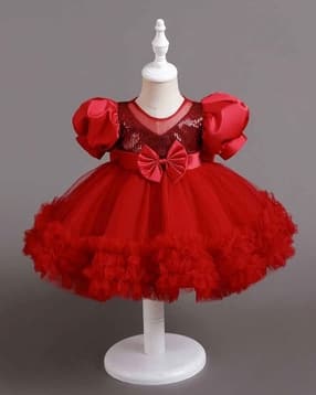 styleconnect Girls Fit & Flare Dress with Bow Accent-picture-26