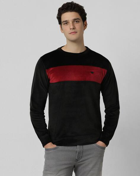 PETER ENGLAND Men Colourblock Regular Fit Crew-Neck Sweatshirt