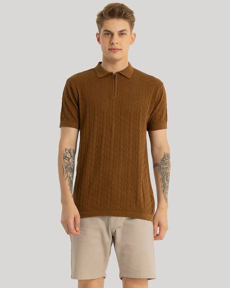 Buy Brown Tshirts for Men by Snitch Online - Main Image