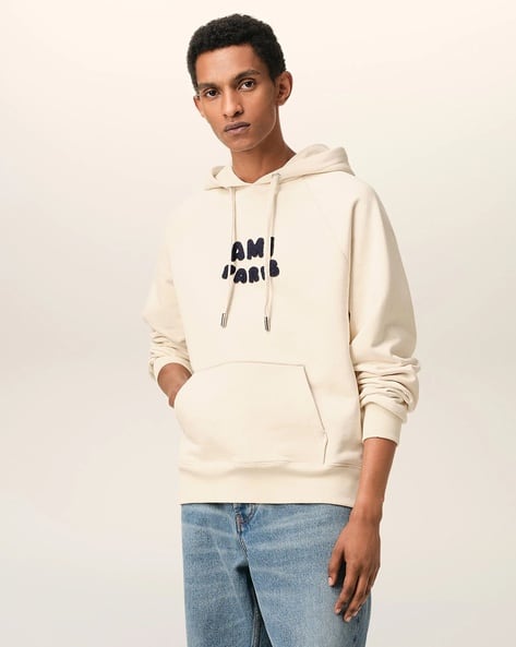 Buy Ami Paris Hoodie with Ami Paris Patch | Blanc Creme Color Men