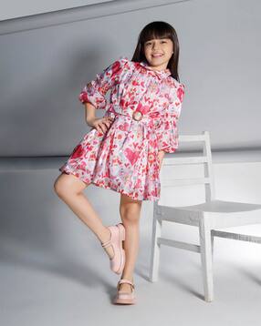 Girls Geometric A-line Dress-image-34