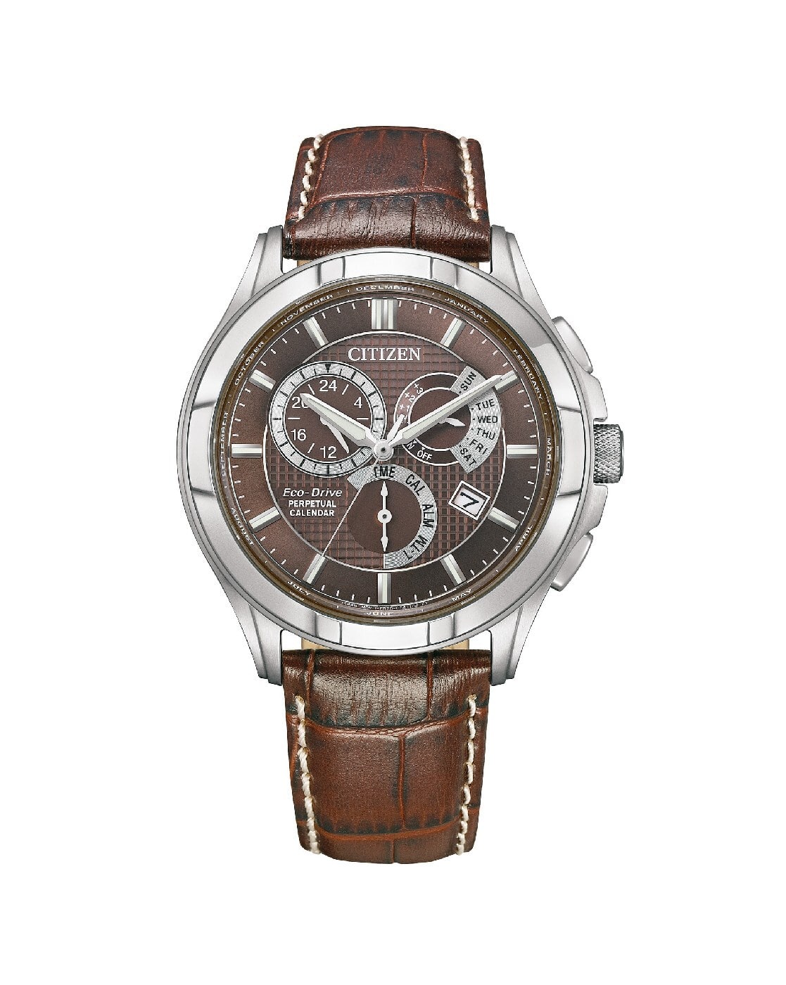 Buy Citizen Men Eco drive Perpetual calender 42 mm Brown Dial