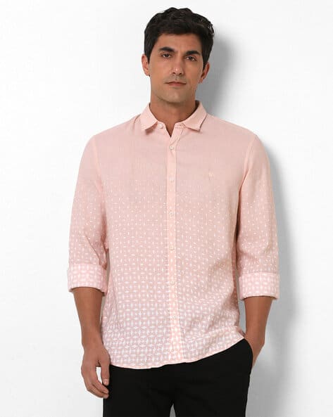 PETER ENGLAND Men Micro Print Slim Fit Cotton Shirt