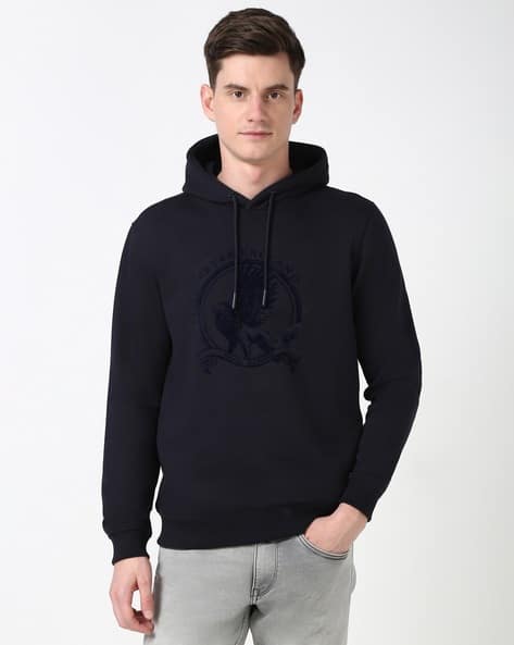PETER ENGLAND Men Graphic Print Regular Fit Hoodie