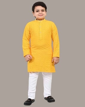 pixie n prince Boys Embellished & Embroidery Kurta Pyjama Set-picture-48
