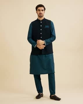 Men Self-design Regular Fit Nehru jacket-image-7