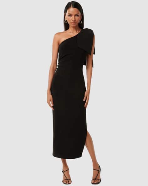 Sequin Wrap Dress Forever New Black Glitter Dress Forever New Delaney  One-Shoulder Glitter Maxi Depop
