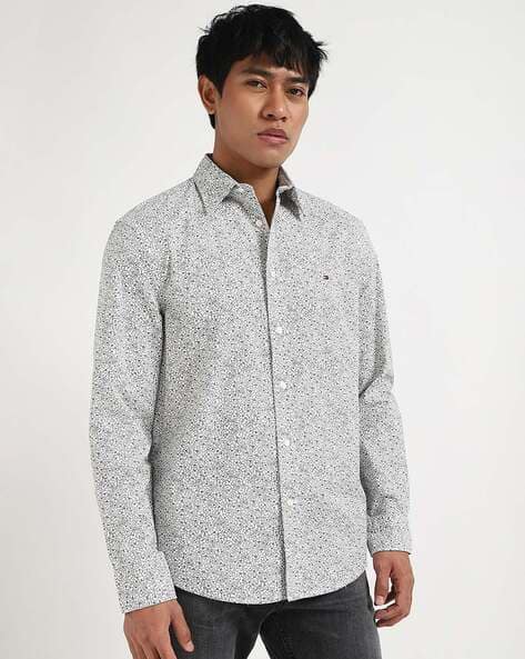 TOMMY HILFIGER Men Floral Print Flex Poplin Regular Fit Shirt