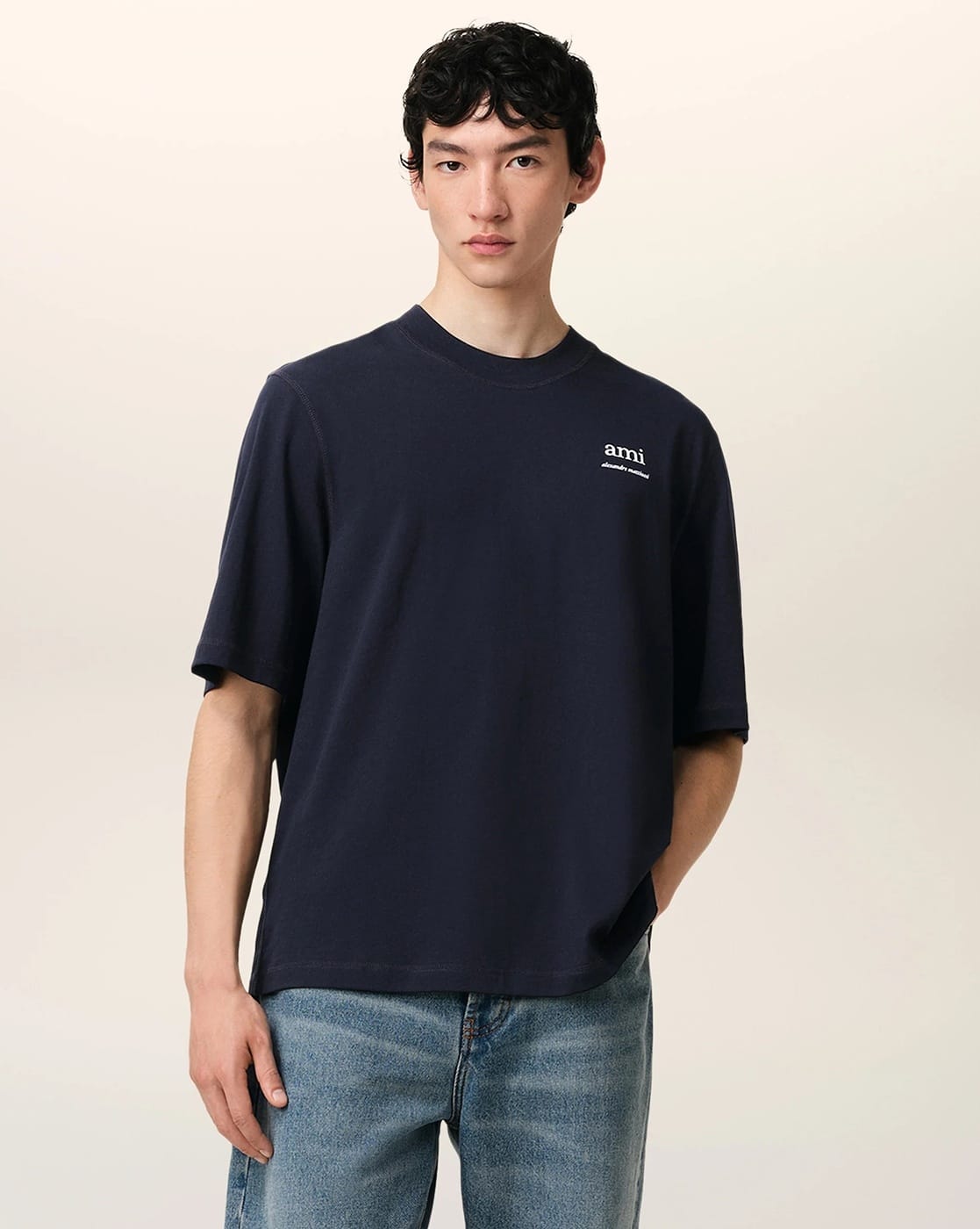 Buy Ami Paris Alexandre Mattiussi T-Shirt | Navy Blue Color Men