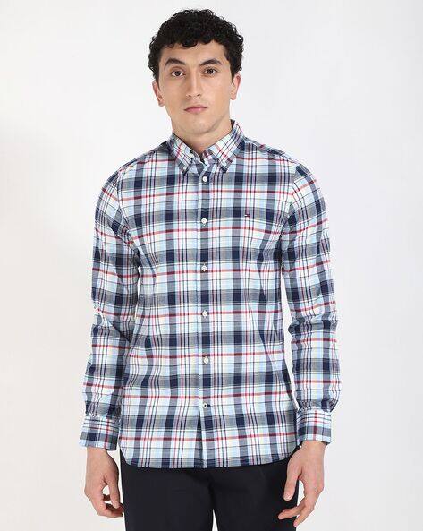 TOMMY HILFIGER Men Checked Sergio Plaid Slim Fit Shirt