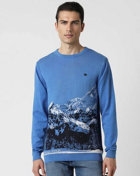 PETER ENGLAND CASUALS Men Graphic Print Regular Fit Pullover