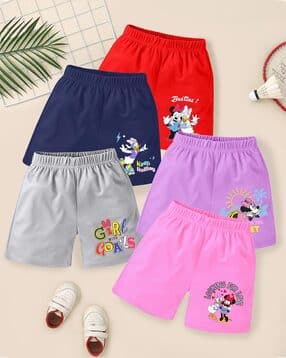 kuchipoo Girls Pack of 5 Cotton Cartoon Shorts-picture-41