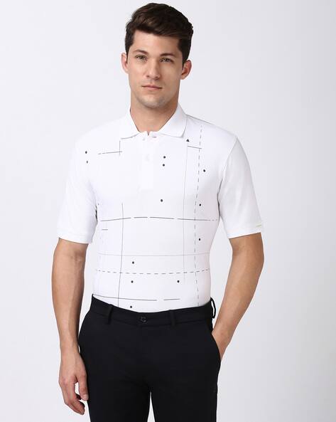 PETER ENGLAND CASUALS Men Printed Regular Fit Polo T-Shirt