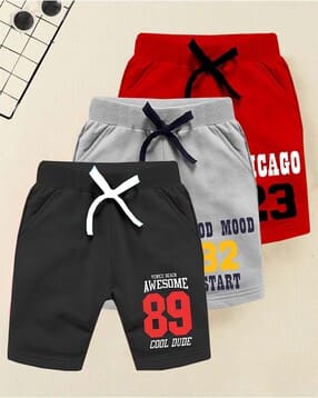 Boys Pack of 3 Typographic Print Shorts