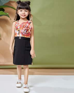 Girls Floral Print Sheath Dress-image-34