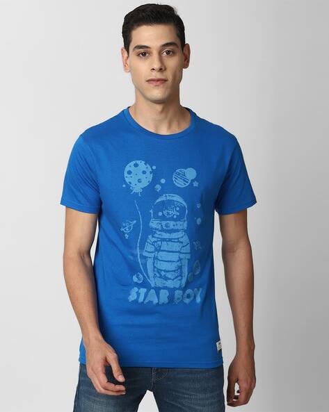 PETER ENGLAND CASUALS Men Graphic Print Crew-Neck T-Shirt