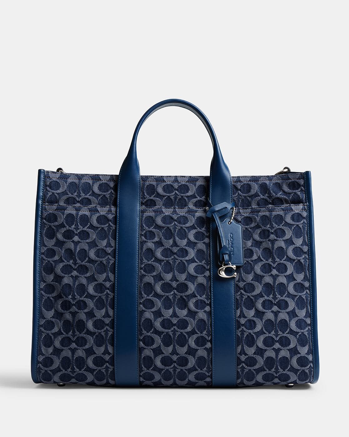 Buy Coach Signature Denim Wesley Tote Bag | Blue Color Men | AJIO LUXE