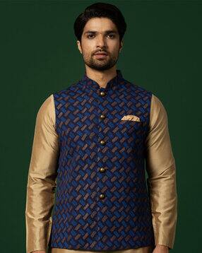 kisah Men Self-design Nehru jacket-picture-19