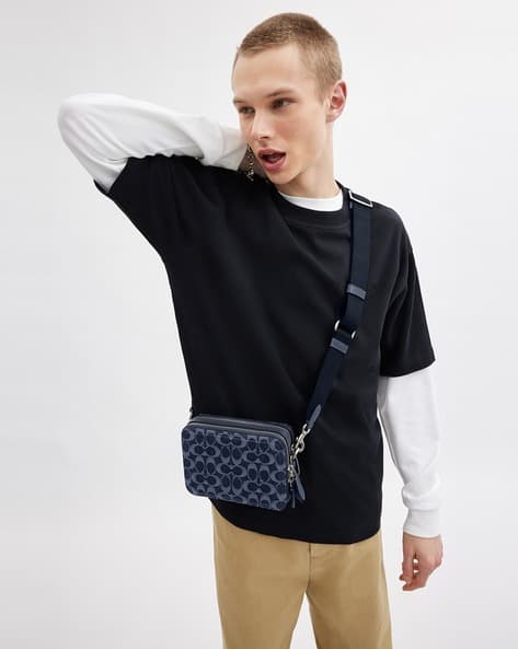 Buy Coach Signature Denim Small Charter Crossbody Bag 19 | Blue Buy Coach Signature Denim Small Charter Crossbody Bag 19 | Blue