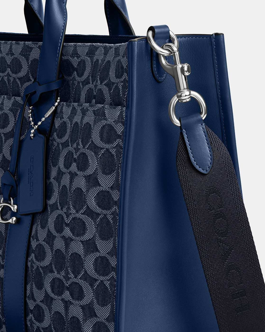 Buy COACH Signature Denim Wesley Tote Bag Online | Ajio.com