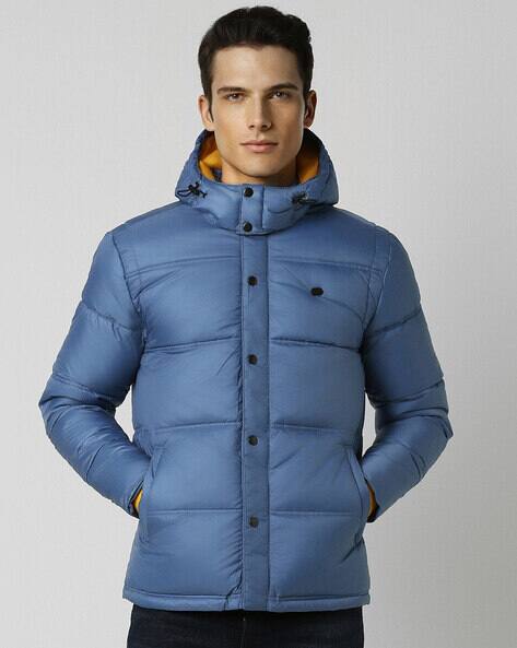 PETER ENGLAND CASUALS Men Quilted Regular Fit Hoodie