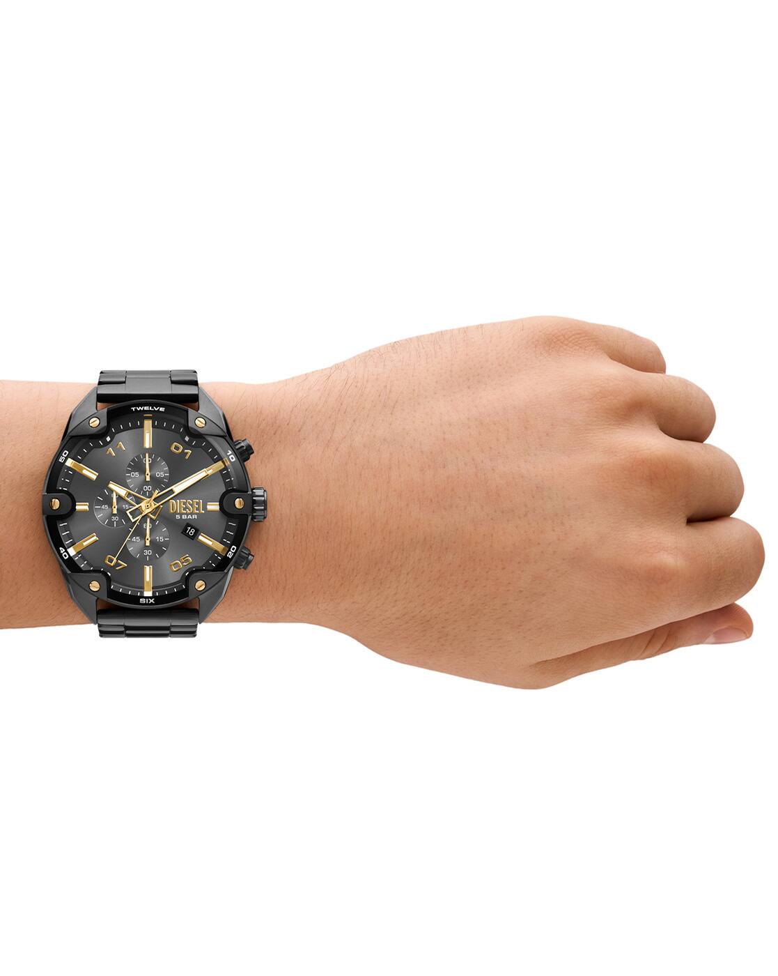 Buy Diesel Men Chronograph Spiked Watch - DZ4669 | Gun-Metal Color