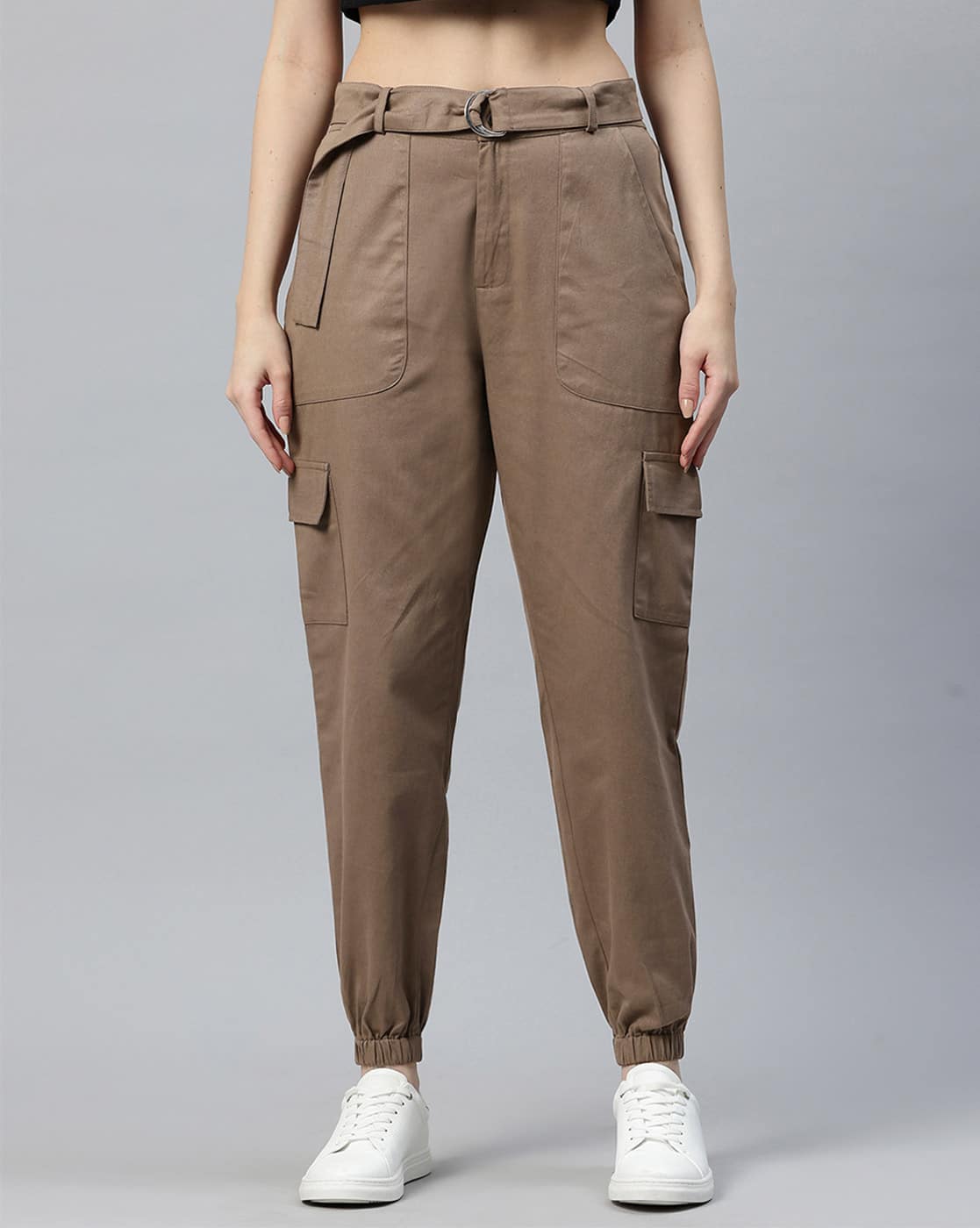 Buy Taupe Trousers & Pants for Women by LEIA Online | Ajio.com