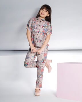 Girls Printed Pants & Top Set-image-27