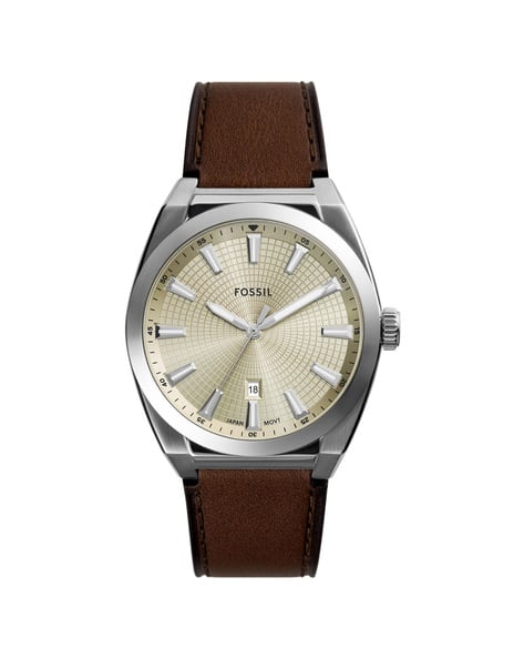 Leather Strap Round Dial Analogue Watch