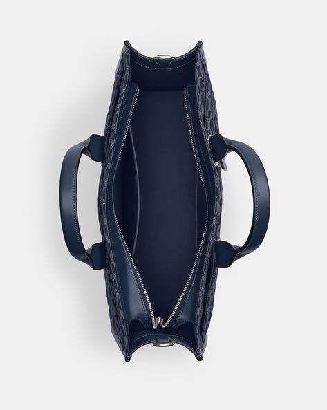 Buy Coach Signature Denim Wesley Tote Bag | Blue Color Men | AJIO LUXE