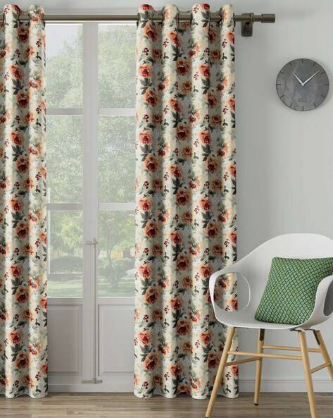 Ddecor Live Beautiful Floral Print Long Door Curtains