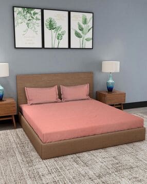 fabindia Chambray Cotton Bed Sheet with Pilllow Cover-Double-picture-50