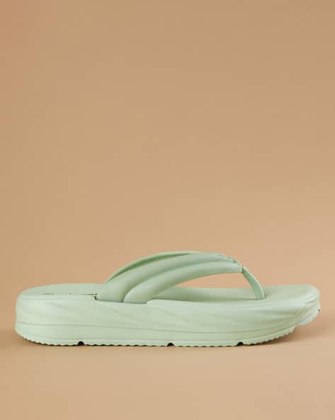 Buy Green Flip Flop Slippers for Women by Ginger by lifestyle