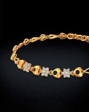 joyalukkas Women Yellow Gold Stone-Studded Link Bracelet-picture-20
