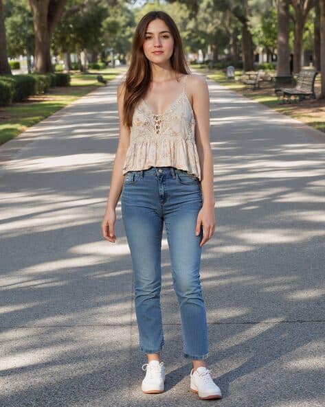 Buy Buda Jeans Co Women Mid-Wash Straight Fit Jeans Online | Ajio.com