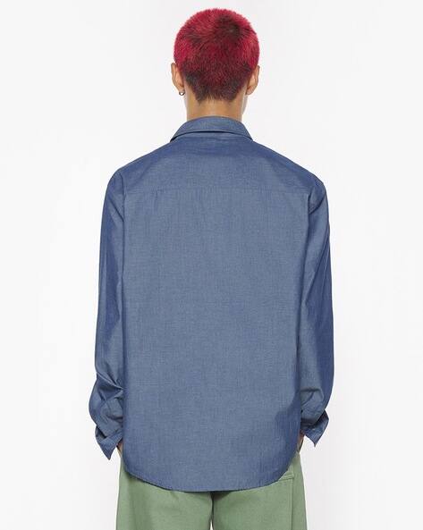 シャツ MAISON KITSUNE INDIGO COTTON SHIRT FOX HEAD CLASSIC SHIRT | Maison Kitsuné