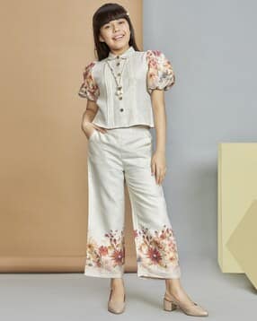 peppermint Girls Floral Print Pants & Top Set-picture-27