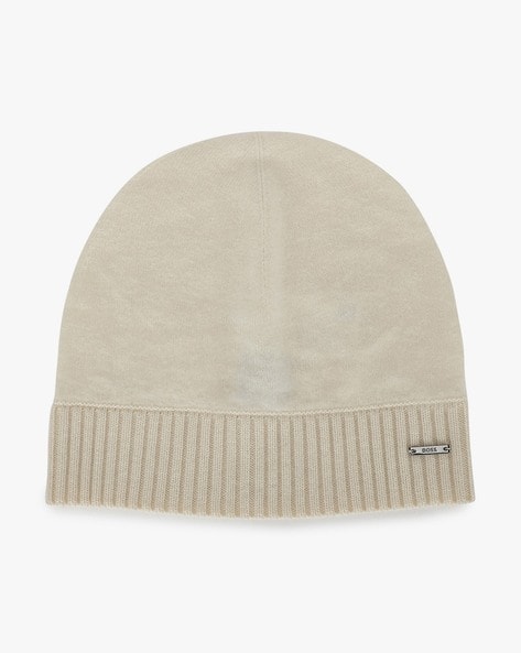 Ribbed Cashmere Beanie Hat