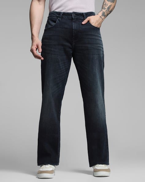 Men Mid-Wash Bootcut Jeans