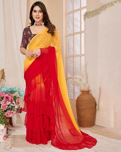 Buy Mustard Sarees for Women by SVARAA Online