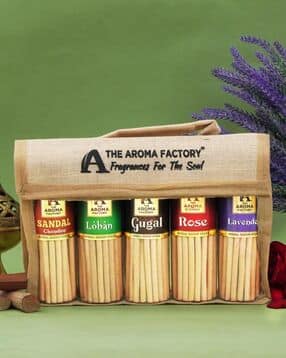 the aroma factory Pack Of 5 Incense Dhoop Batti Set with Holder -picture-20