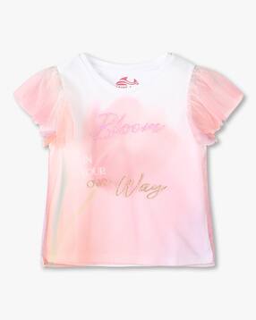 Girls Typographic Print Relaxed Fit Top