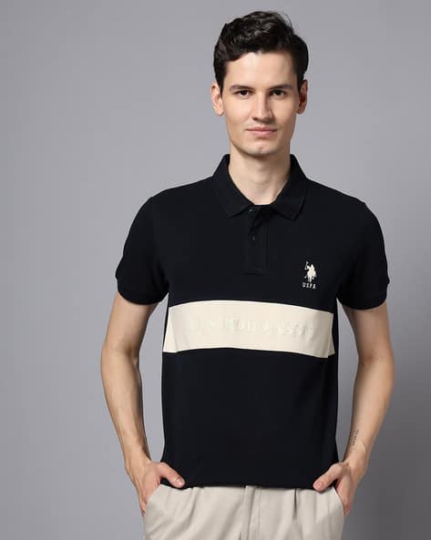 U.S. Polo Assn. Men Brand Print Slim Fit Polo T-Shirt