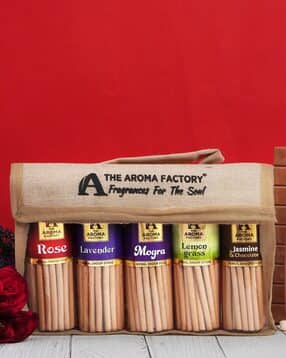 the aroma factory Pack Of 5 Incense Dhoop Batti Set with Holder -picture-51