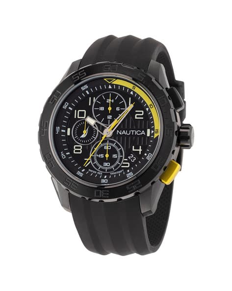 NAUTICA Men Analogue Watch with Leather Strap-NAPNSS302